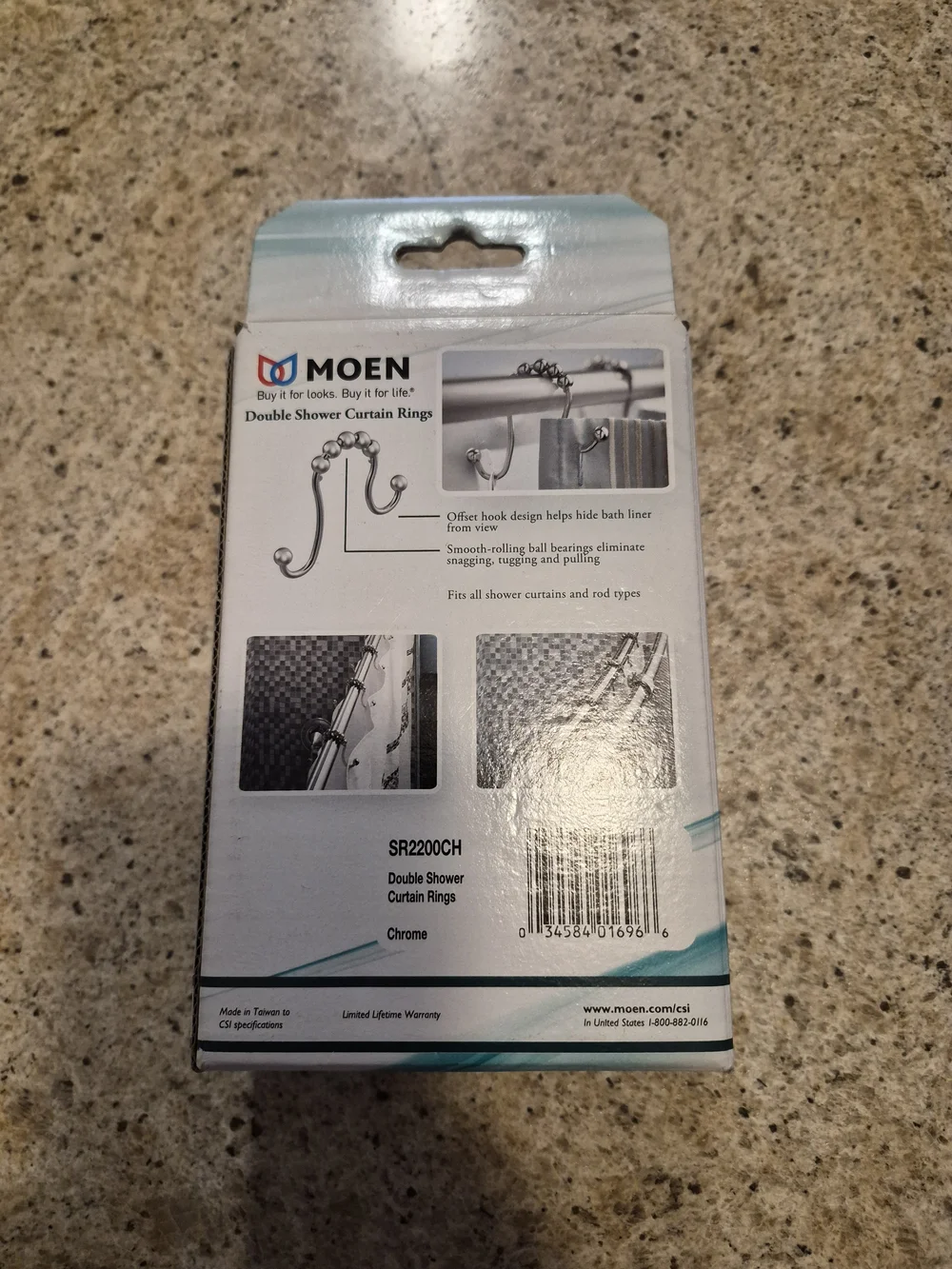 Moen Double Shower Curtain Rings - Chrome
